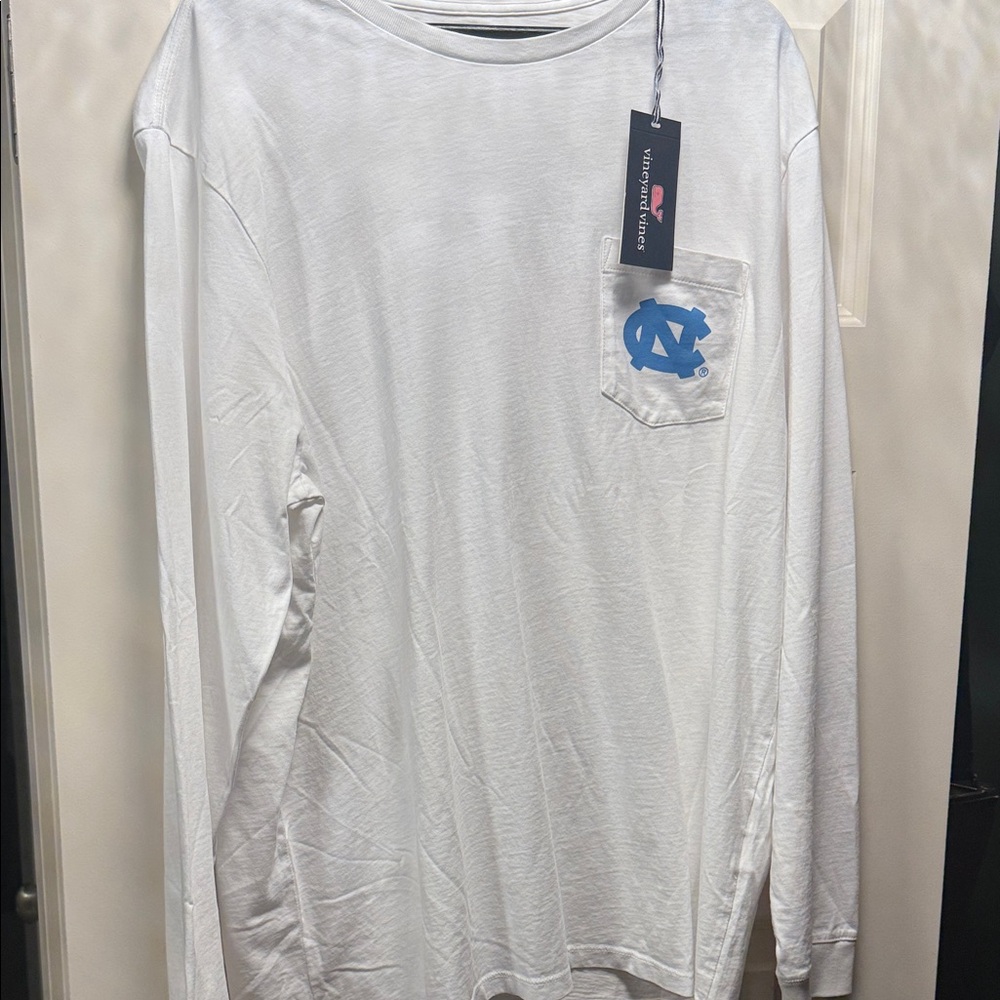Vineyard Vines White Long Sleeve Shirt Tar Heels UNC
